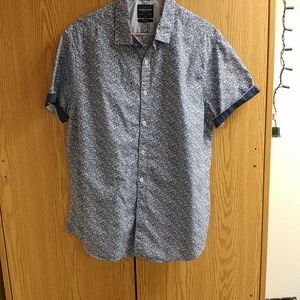 Men's blue floral button up